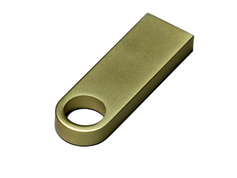USB 3.0-флешка на 64 Гб с мини чипом и круглым отверстием, золотистый