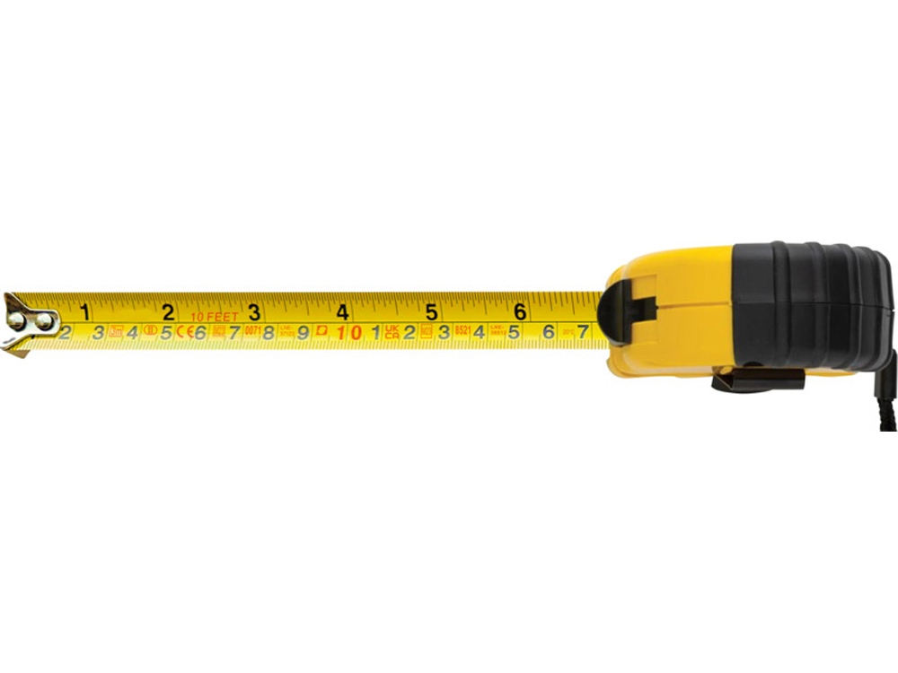 Рулетка длиной 5 метров Rule из переработанной пластмассы, сертифицированной по стандарту RCS - Желтый