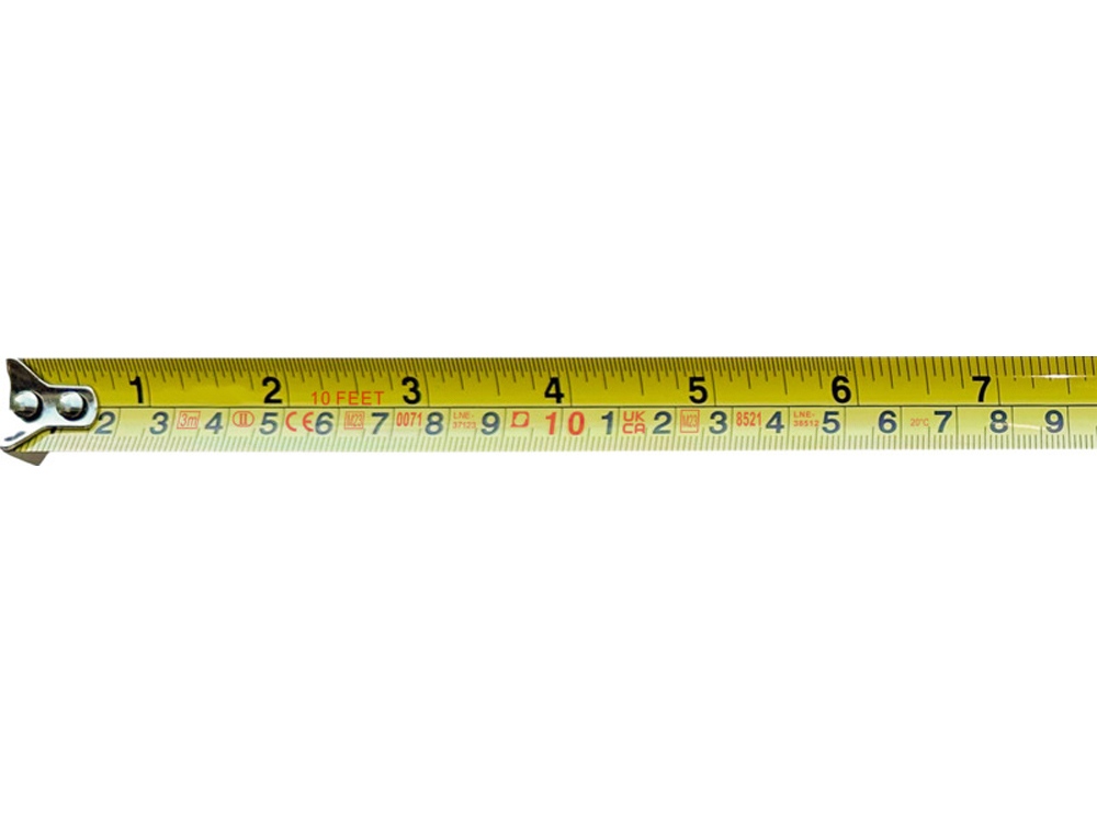 Рулетка длиной 3 метров Rule из переработанной пластмассы, сертифицированной по стандарту RCS - Желтый